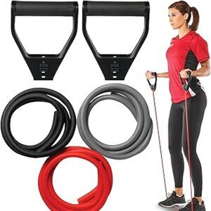 GoodLife Fitness Resistance Stretch Tubing with 3 Interchangeable Tubes